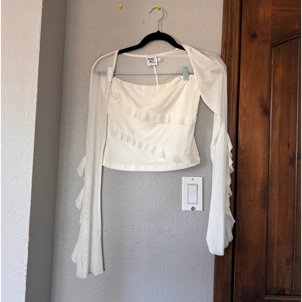 Princes Polly Maxton Ruffle Top Ivory